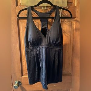 Black racer back tankini top